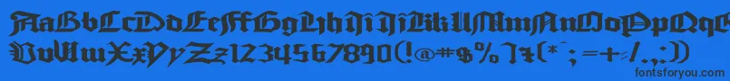 GoodcitymodernPlainExPlain-Schriftart – Schwarze Schriften auf blauem Hintergrund