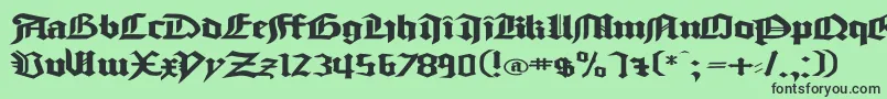 Шрифт GoodcitymodernPlainExPlain – чёрные шрифты на зелёном фоне