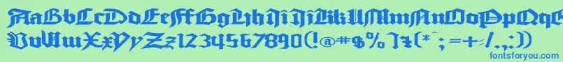 Шрифт GoodcitymodernPlainExPlain – синие шрифты на зелёном фоне