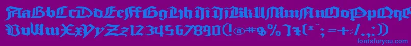 Шрифт GoodcitymodernPlainExPlain – синие шрифты на фиолетовом фоне
