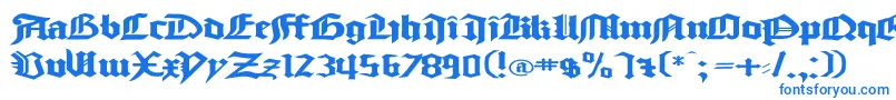 GoodcitymodernPlainExPlain-Schriftart – Blaue Schriften auf weißem Hintergrund