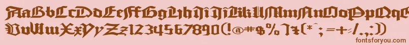 フォントGoodcitymodernPlainExPlain – ピンクの背景に茶色のフォント