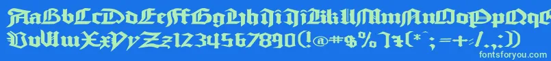 GoodcitymodernPlainExPlain-fontti – vihreät fontit sinisellä taustalla