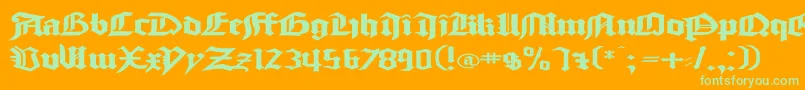 GoodcitymodernPlainExPlain-Schriftart – Grüne Schriften auf orangefarbenem Hintergrund