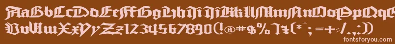 GoodcitymodernPlainExPlain-fontti – vaaleanpunaiset fontit ruskealla taustalla
