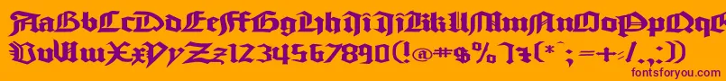 Шрифт GoodcitymodernPlainExPlain – фиолетовые шрифты на оранжевом фоне