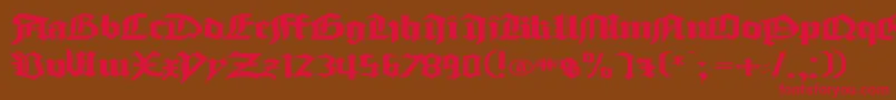 GoodcitymodernPlainExPlain-fontti – punaiset fontit ruskealla taustalla