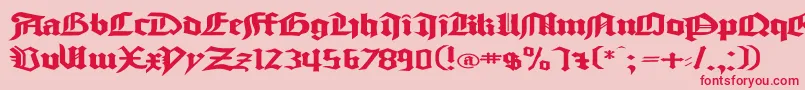 フォントGoodcitymodernPlainExPlain – ピンクの背景に赤い文字