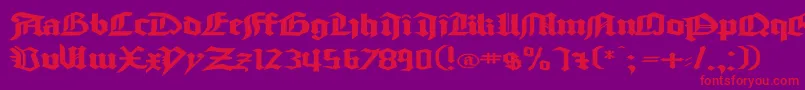 Fonte GoodcitymodernPlainExPlain – fontes vermelhas em um fundo violeta