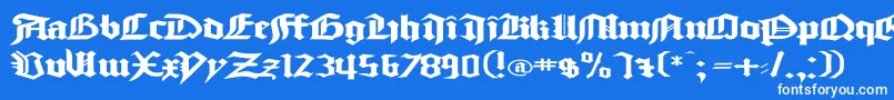 GoodcitymodernPlainExPlain-fontti – valkoiset fontit sinisellä taustalla