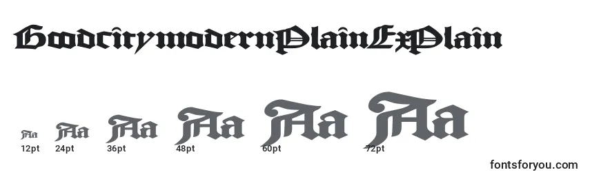 GoodcitymodernPlainExPlain Font Sizes