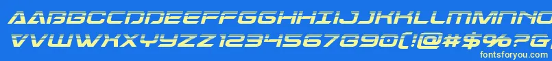 Dameronhalfital Font – Yellow Fonts on Blue Background