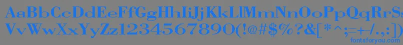 フォントVangardSolidRegular – 灰色の背景に青い文字