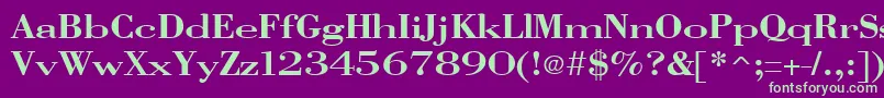 VangardSolidRegular Font – Green Fonts on Purple Background