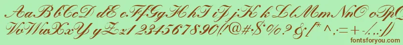 Quillscriptblackssk Font – Brown Fonts on Green Background