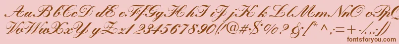 Quillscriptblackssk-Schriftart – Braune Schriften auf rosa Hintergrund