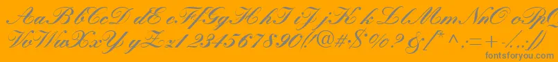 フォントQuillscriptblackssk – オレンジの背景に灰色の文字
