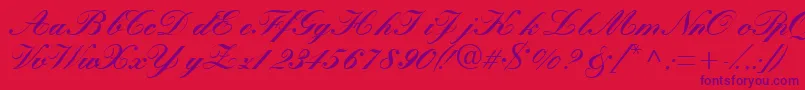 Saiba mais sobre a fonte Quillscriptblackssk Fonte Quillscriptblackssk – fontes roxas em um fundo vermelho