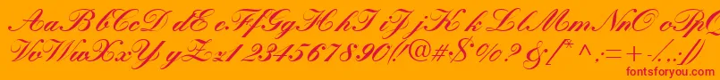 Quillscriptblackssk Font – Red Fonts on Orange Background