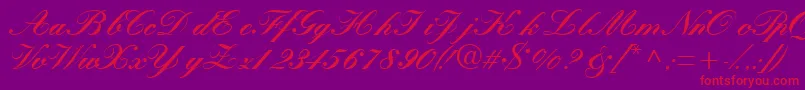 Quillscriptblackssk Font – Red Fonts on Purple Background