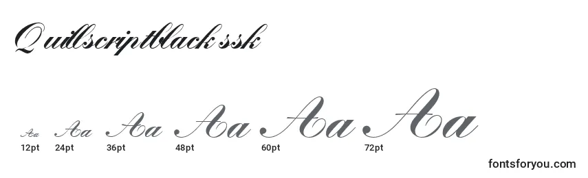 Размеры шрифта Quillscriptblackssk