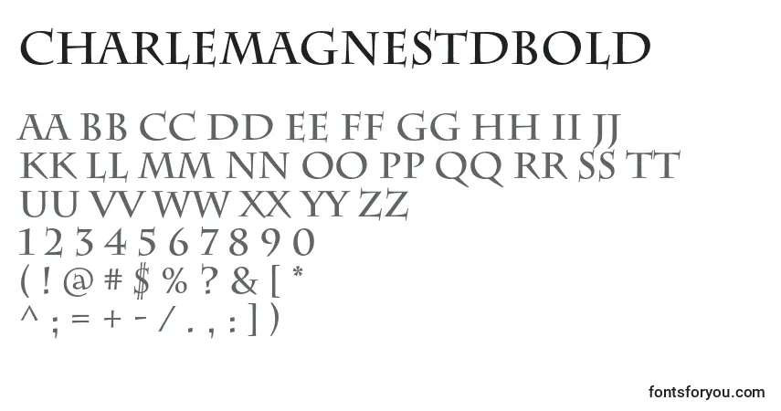 Шрифт CharlemagnestdBold – алфавит, цифры, специальные символы