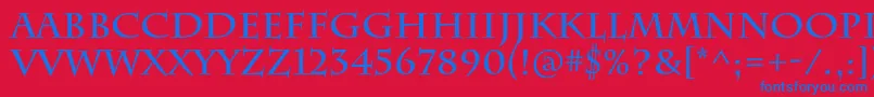 CharlemagnestdBold-fontti – siniset fontit punaisella taustalla