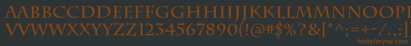 CharlemagnestdBold-fontti – ruskeat fontit mustalla taustalla