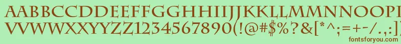 Шрифт CharlemagnestdBold – коричневые шрифты на зелёном фоне