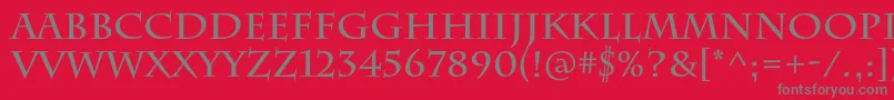 フォントCharlemagnestdBold – 赤い背景に灰色の文字