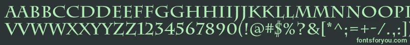 Czcionka CharlemagnestdBold – zielone czcionki na czarnym tle