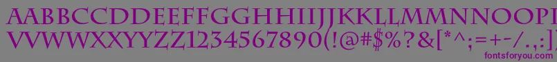 CharlemagnestdBold-Schriftart – Violette Schriften auf grauem Hintergrund