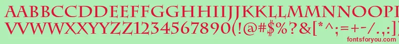 CharlemagnestdBold-fontti – punaiset fontit vihreällä taustalla