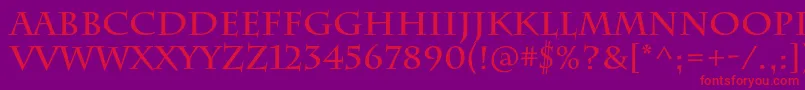 CharlemagnestdBold Font – Red Fonts on Purple Background