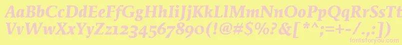 MendozaRomanOsItcTtBoldita Font – Pink Fonts on Yellow Background