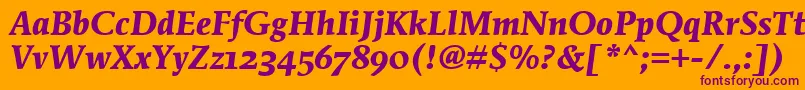 MendozaRomanOsItcTtBoldita Font – Purple Fonts on Orange Background