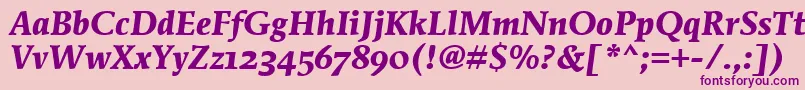 MendozaRomanOsItcTtBoldita Font – Purple Fonts on Pink Background