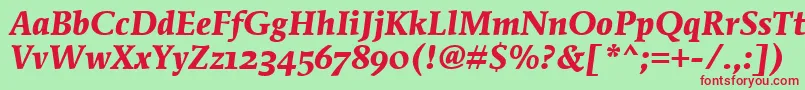 MendozaRomanOsItcTtBoldita Font – Red Fonts on Green Background