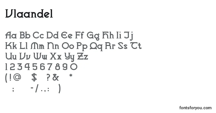 A fonte Vlaande1 – alfabeto, números, caracteres especiais