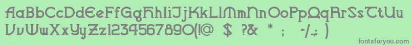 フォントVlaande1 – 緑の背景に灰色の文字