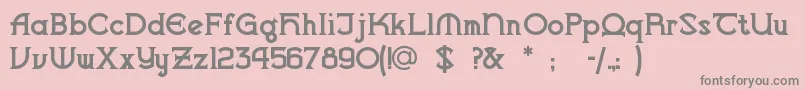 フォントVlaande1 – ピンクの背景に灰色の文字