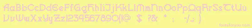 Vlaande1 Font – Pink Fonts on Yellow Background