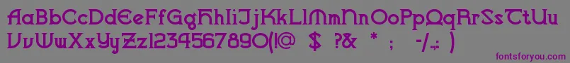 Vlaande1-Schriftart – Violette Schriften auf grauem Hintergrund