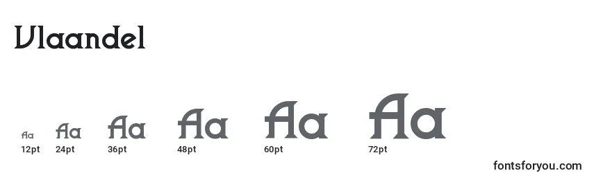 Размеры шрифта Vlaande1
