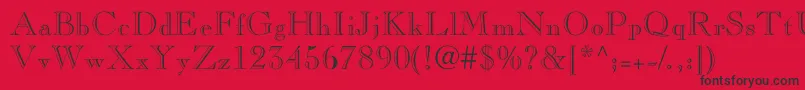 Nelsieopenface-fontti – mustat fontit punaisella taustalla