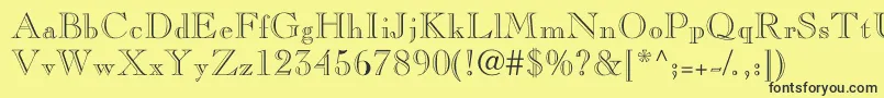 Nelsieopenface-fontti – mustat fontit keltaisella taustalla