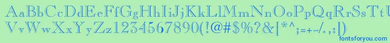 Nelsieopenface Font – Blue Fonts on Green Background