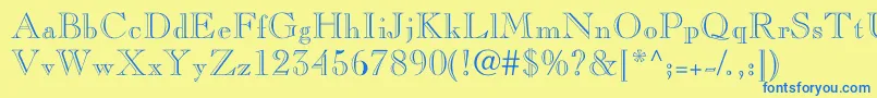 Nelsieopenface-fontti – siniset fontit keltaisella taustalla