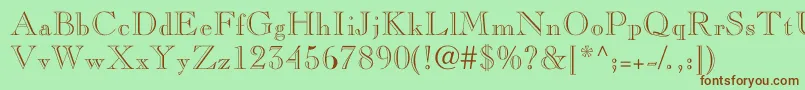 Nelsieopenface-fontti – ruskeat fontit vihreällä taustalla