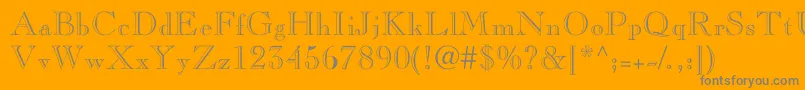 Nelsieopenface-Schriftart – Graue Schriften auf orangefarbenem Hintergrund
